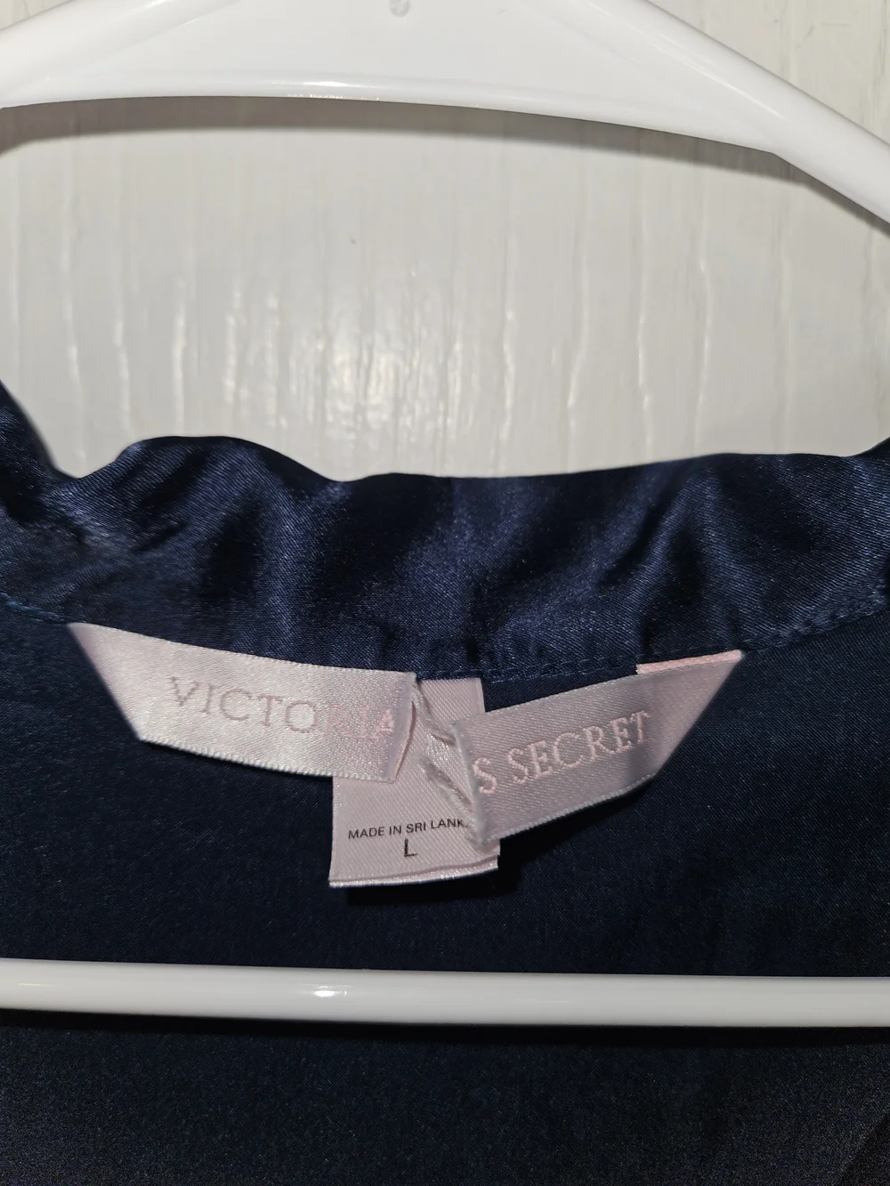 Victoria's Secret Satin Button-Front Nightgown  Shirt - Navy